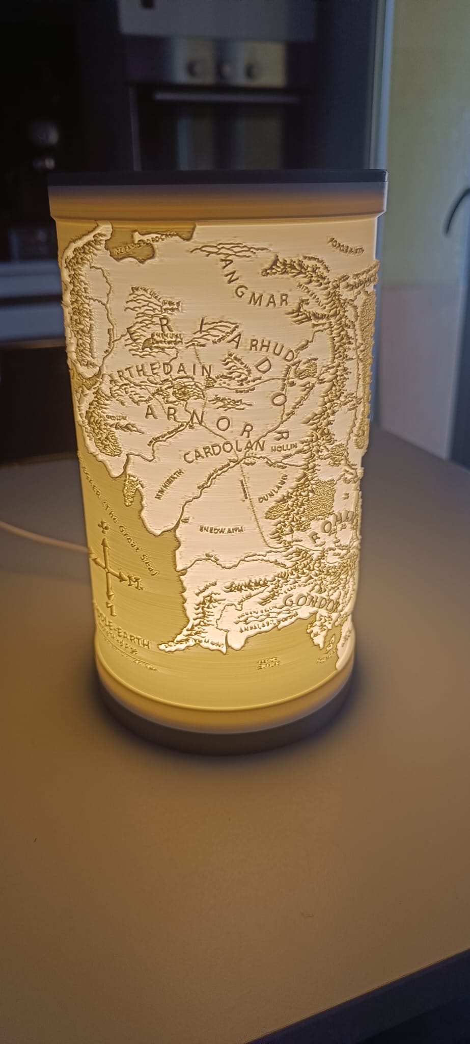 Lampada Signore degli Anelli – Mappa Terra di Mezzo artigianale