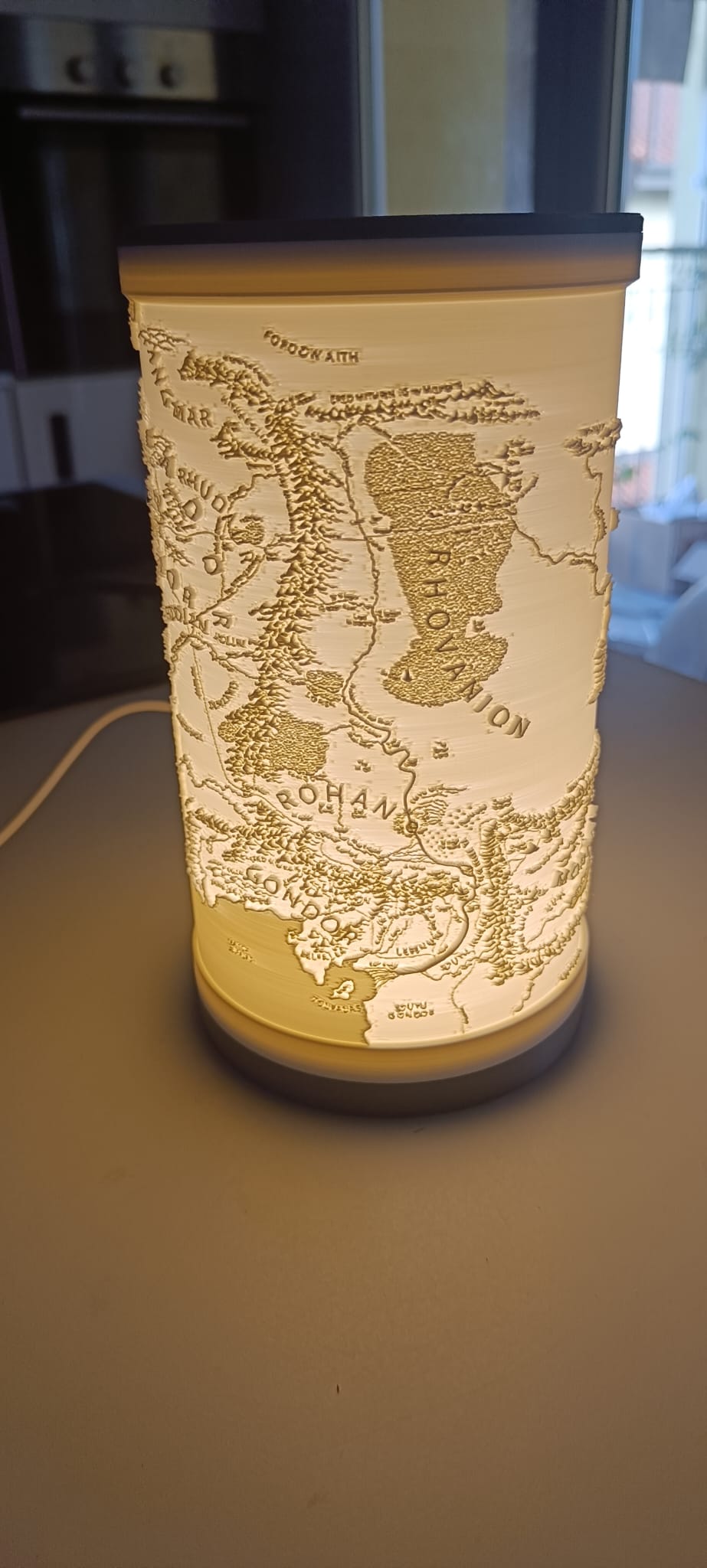 Lampada Signore degli Anelli – Mappa Terra di Mezzo artigianale