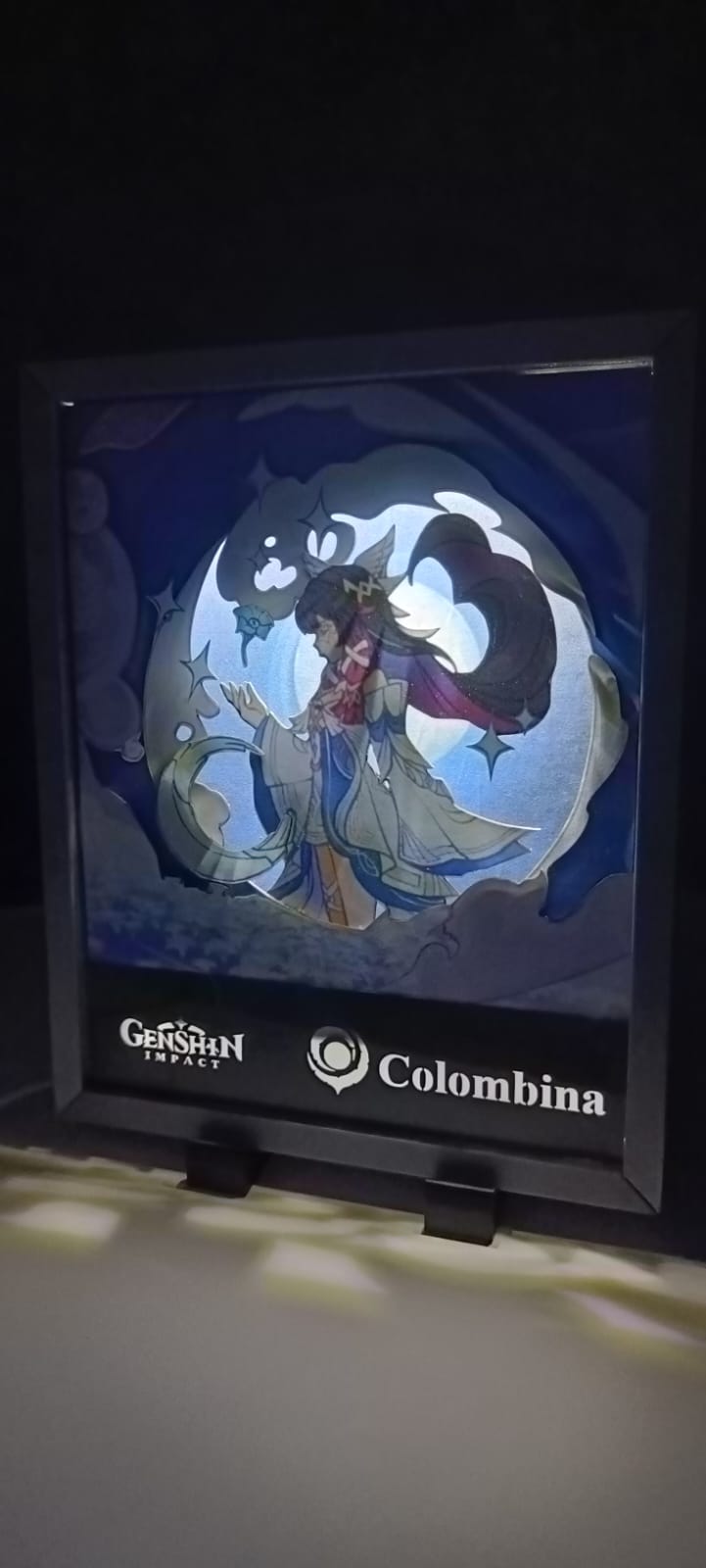 Lightbox Colombina Genshin Impact | Cornice luminosa artigianale