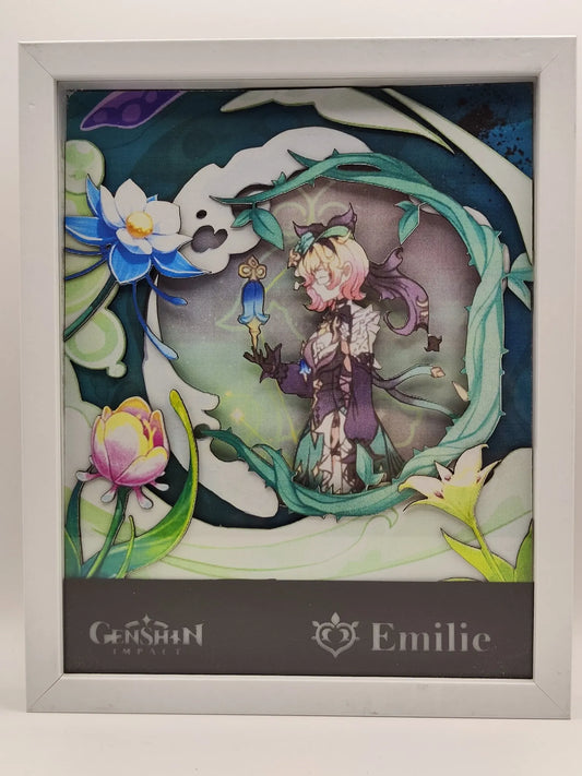 lightbox artigianale Emilie Genshin Impact illuminata