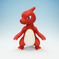Charmeleon Statuina 3D Stile Crochet | Statua Pokémon da Collezione