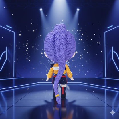 Dettaglio texture effetto filato statua Rumi crochet