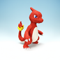 Charmeleon Statuina 3D Stile Crochet | Statua Pokémon da Collezione