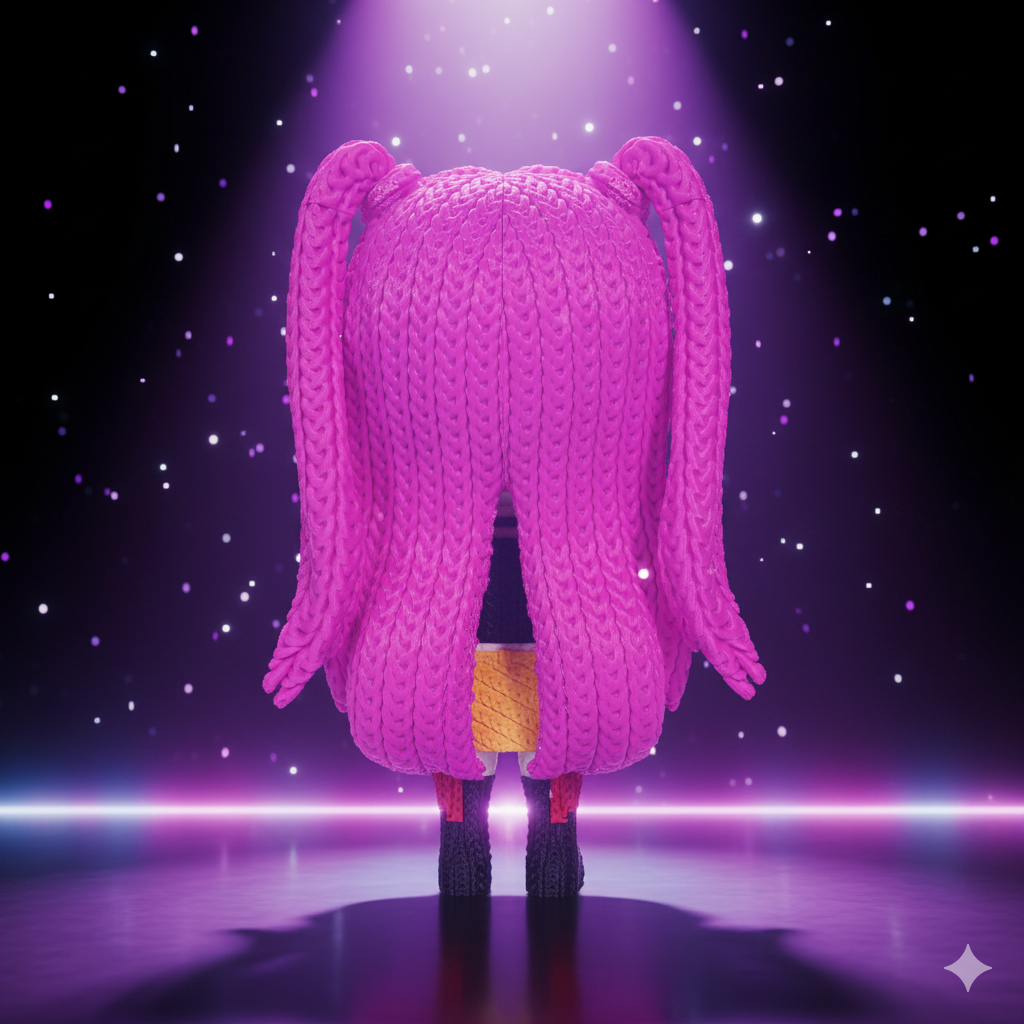 Dettaglio texture effetto filato statua Mira crochet