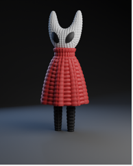 Statua artigianale Hornet ispirata a Hollow Knight in stile crochet