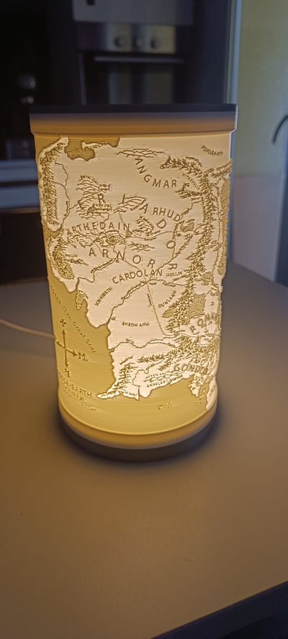Lampada Signore degli Anelli – Mappa Terra di Mezzo artigianale