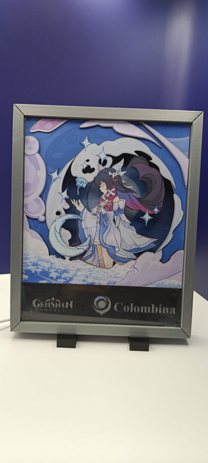 Lightbox Colombina Genshin Impact | Cornice luminosa artigianale