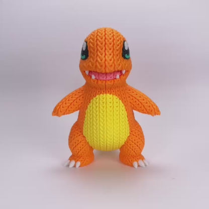 Charmander Statuina Stile Crochet – Statua 3D Pokémon da Collezione