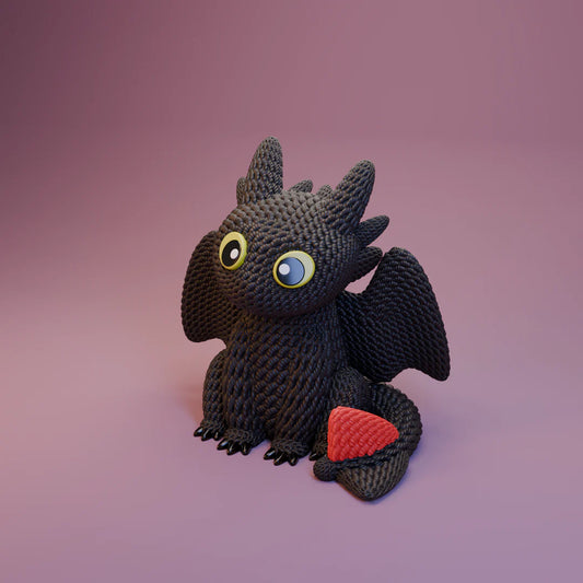 Sdentato stile crochet - Statuetta artigianale ispirata a "How to train your dragon"