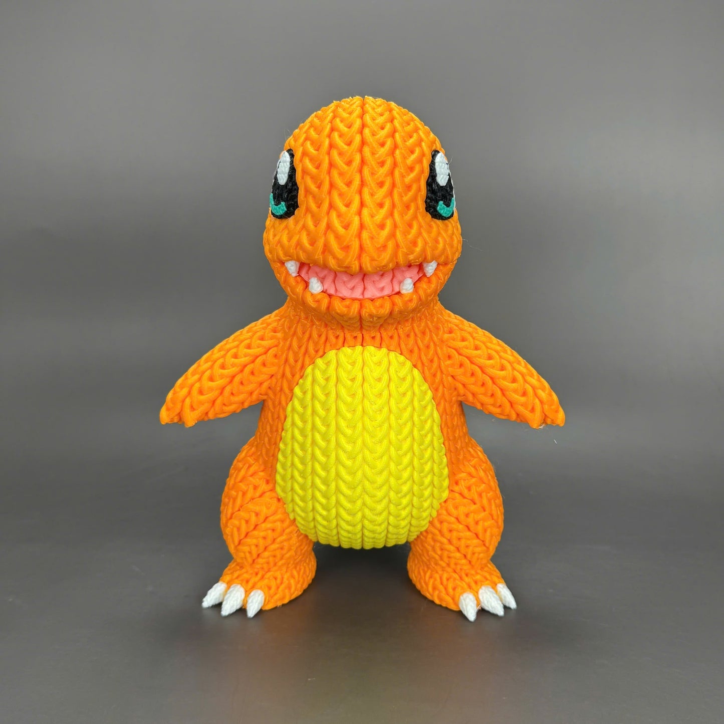 Charmander Statuina 3D Stile Crochet | Decorazione Pokémon