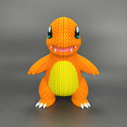 Charmander Statuina 3D Stile Crochet | Decorazione Pokémon