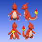 Charmeleon Statuina 3D Stile Crochet | Statua Pokémon da Collezione